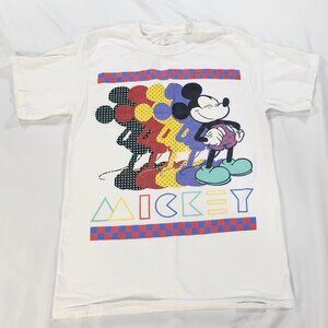 DISNEY unisex white Mickey Mouse geometric graphic print crew neck 
Lot N